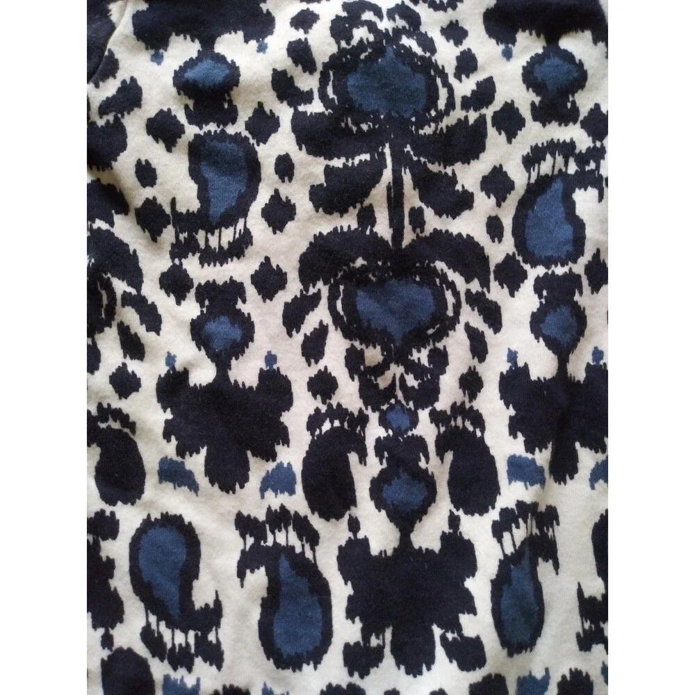 Yoga Sprout Baby Long Sleeve Henley Romper - Blue Ikat Print 0-3 Months